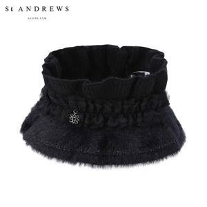[세인트앤드류스] 여성 별 심볼 레이스 프릴 캐시미어 넥워머 821E3AC256_BK