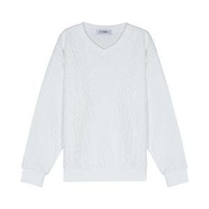 [뱅뱅]여성 브이넥 엠보싱 맨투맨 티셔츠 CTL613