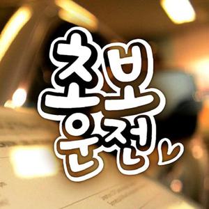 엠보싱문구세로초보운전 초보자동차스티커-반사