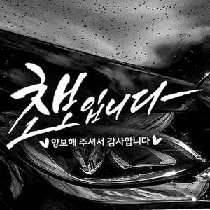 초보입니다(캘리텐션) 초보자동차스티커-화이트