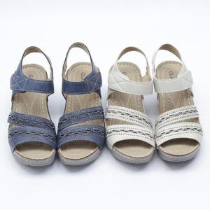 [디자이어로즈] 40대 여성 키높이 찍찍이 가죽샌들