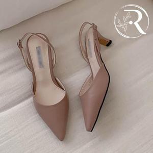 [디자이어로즈] 뾰족코 미들힐 슬링백 샌들 5cm