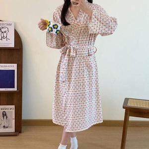 [잇백잇슈] 하트체크샤워가운 간편 홈웨어 잠옷 편안