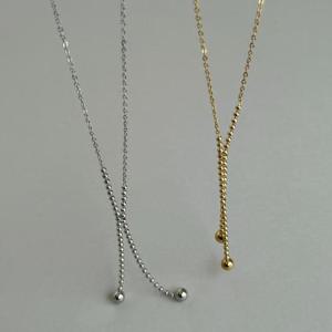 [엠던] 써지컬 2줄 볼체인 Y자 드롭 볼 목걸이