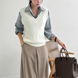 [나크21] 루즈핏 브이넥 베이직 니트조끼 NK53-TH-5