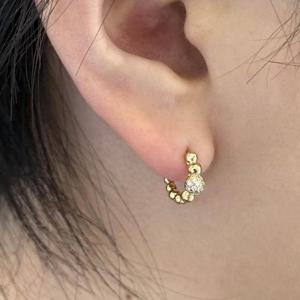 [엠던] 미니 큐빅 볼 링 원터치 귀걸이 이어링