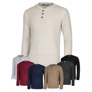 [파파브로]남성 풀오버 헨리넥 긴팔 니트 SO-KN-Q007