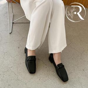 [디자이어로즈] 블랙 소가죽 로퍼 3cm 여성 가죽구두