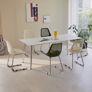 베스트리빙 스칸디 크롬 제트라 1800 6인 사각/타원 세라믹 식탁세트