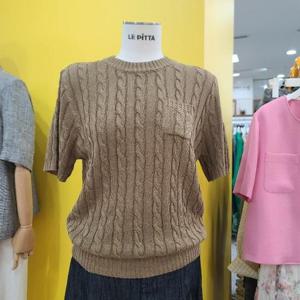 르피타 DP01 린넨 꽈배기 포켓반소매 L253BSW904