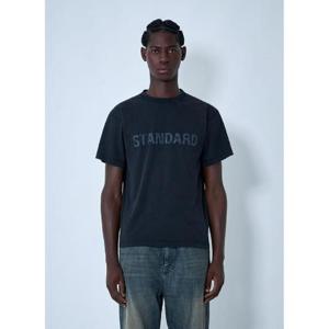 25 FW 발렌시아가 남성 문자 모티프 티셔츠 bal0162005blk