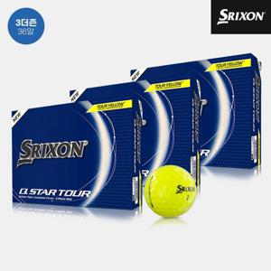 [3더즌 36알]던롭코리아 정품 스릭슨 Q-STAR 투어 5 골프볼[남여공용][옐로우][3피스]