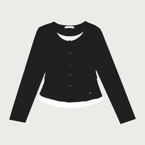 여성 웨일 슬림핏 가디건 레이어드 티셔츠_100(10530-131-613-45)