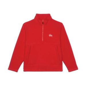 스투시 폴라 플리스 하프 집 모크넥 레드 118542