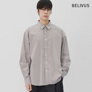 빌리버스 남성 데일리 가을 환절기 미니멀 코튼 긴팔 셔츠 솔리드 남방 BLFK002