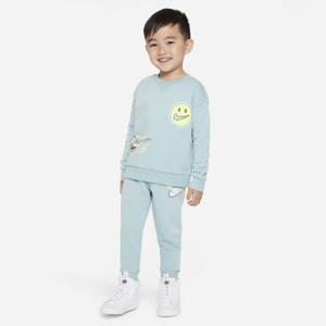 나이키키즈트레이닝세트 FV2679-309 나이키 스포츠웨어 아트 오브 플레이 플리스 크루 세트베이비 투피스 세트