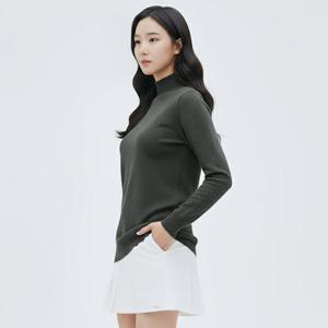 럭스골프 여성 하프넥 더블 립 긴팔 니트 셔츠 LX17KT404