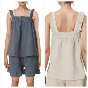 [바바라(언더웨어)]나시 플로킹 3부 여성 레이스 잠옷 AWP4600S