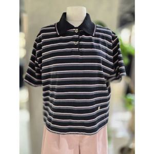 [ZOOC] 스트라이프 하프 슬리브 폴로 티셔츠 (Z253MSM009)