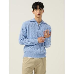 [빈폴멘] 케이블 반집업 니트  스카이 블루 (BC5951C20Q)
