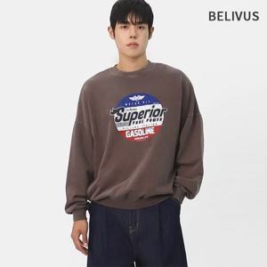 빌리버스 남자 맨투맨 긴팔 프린팅 코튼 오버핏 피그먼트 티셔츠 BPT093