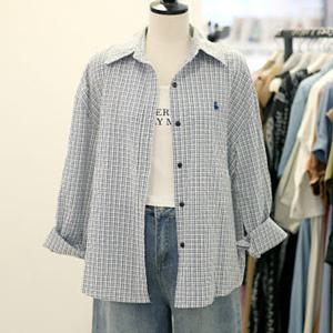 [메종블랑쉬]르피타 지지미 체크 셔츠 남방 ARAL252BSH852