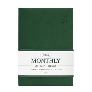 인디고 다이어리 2026 오피셜 A5 먼슬리 (날짜형 25절 월간) 업무용 (그린)