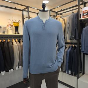 [트레몰로]남성 헨리넥 가을겨울용 블루니트 TRNBR4Z33845152