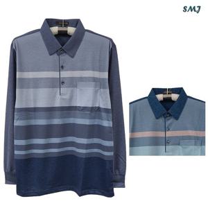 SMJ1838 남자 긴팔 카라 티셔츠 스판 중년 남성 긴팔티 봄  초가을