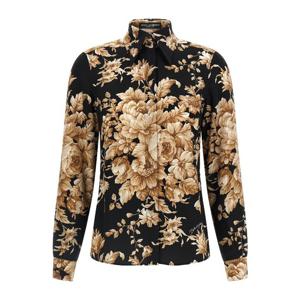 돌체앤가바나 로즈 프린트 샤무즈 셔츠 F5R64TFSA7Y HN4OX