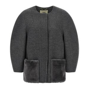 펜디 코쿤 더블 멜란지 울 블루종 FJ7647A5HD F1M2T