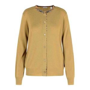 버버리 체크 트리밍 울 가디건 8112164 Beige