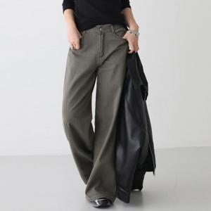 [피핀] 710918 플랩 뒷포켓 와이드 코튼 팬츠