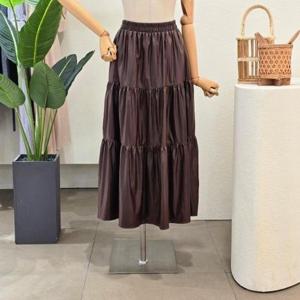 [포커스]FF5H3SK30096_레더 캉캉 플레어 롱스커트