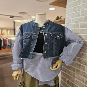 [레코브]LC61D9DN504X_배색 스트라이프 남방