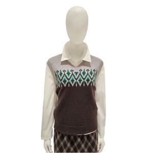 [숲]브이넥 패턴 니트 조끼 SBAVK3C