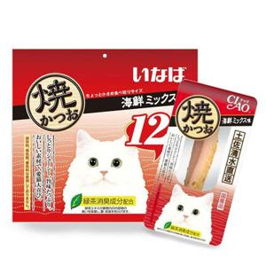 부드러운간식 반려묘 간식 챠오 야끼가츠오 해물믹스 12개입 1P