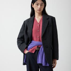 [주크] 오버핏 울 투버튼 싱글 자켓