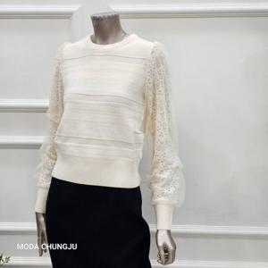 [미니멈]MD 레이스 소매  매쉬 레이어드 포인트 풀오버  MD MMXD