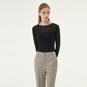 [플라스틱아일랜드]슬림 레이어드 티셔츠 PQ3CL301_DG