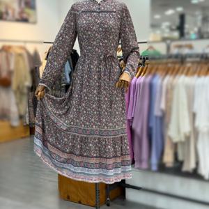 [써스데이아일랜드]플라워 보더 롱 원피스 t246mop149