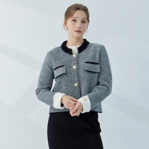 헤링본 장식 버튼 니트 자켓 KOCDPA04 (1colors)