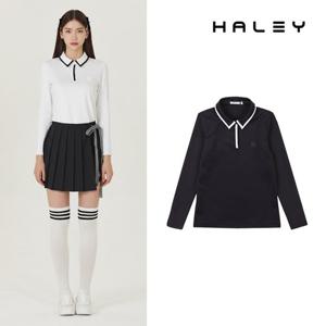 헤일리골프 여성 라인 포인트 피케 카라 긴팔 티셔츠 HFAKT1002