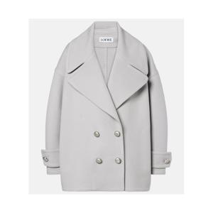 로에베 Pebble 더블 브레스티드 울 피코트 P01066105