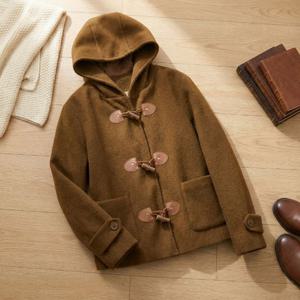 토글 버튼 후드 모직 코트_NC4HC008