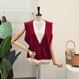 [포커스]FF5H3VT30295_레이어드 니트 브이넥 베스트