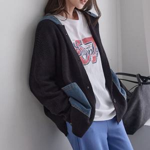 [나크21] (55-100) 믹스데님 후드 가디건 NK53-JH-24