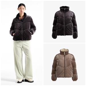 [휠라] FILA 25년 여성용 벨벳 볼륨 다운자켓 FS254DJ02F002006 차콜-2