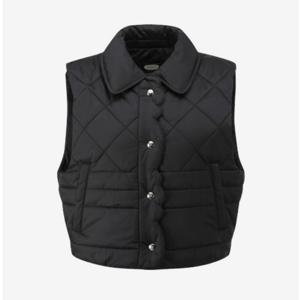 [듀엘]스칼럽 크롭 패딩 베스트 D254PSG836