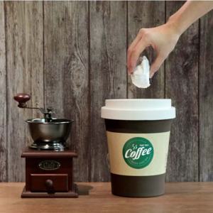 위트있는 커피컵 디자인 라떼 휴지통_중